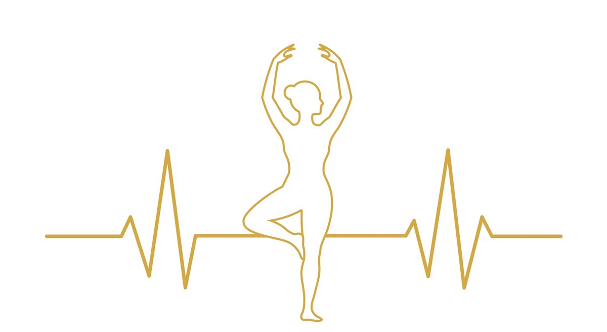 Dancer balancing on a heartbeat line
